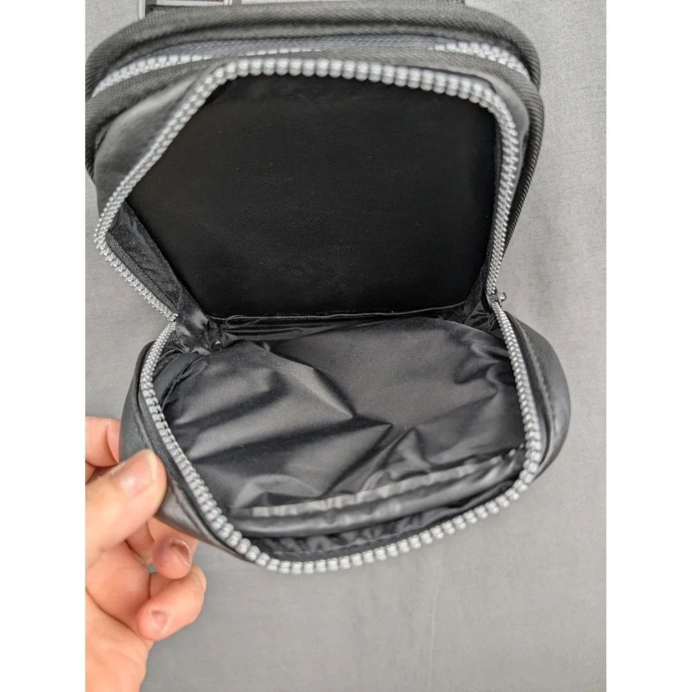 Harley Davidson Black Faux Leather CD Case Crossbody Bag Biker Moto Logo